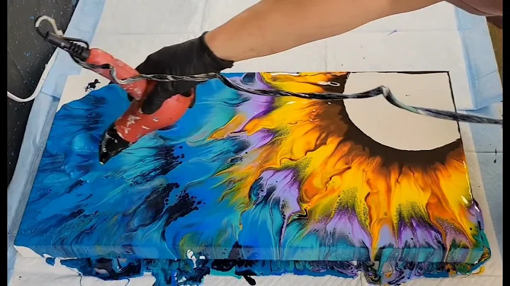 #19 How To Create A Fluid Art Sunflower Painting #fluidart #sunflower #colorful #hairdryer