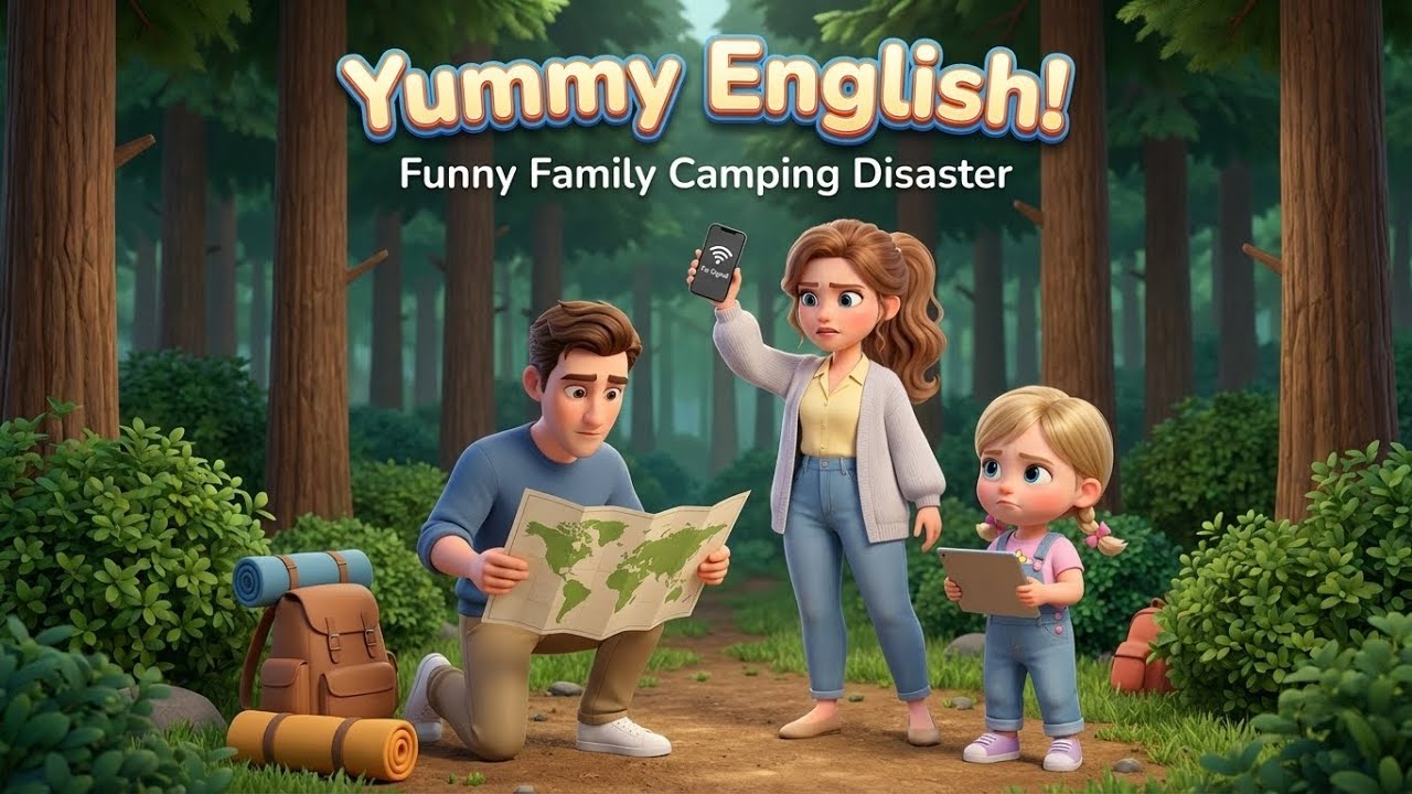 NO WIFI?! 😱 Funny Family Camping Disaster | English Conversation (Level 2)