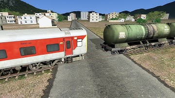 LHB 1St AC RAJDHANI COACH Coupling OIL TANKERS AND TAKE TO GHY - BUMPY RAILROAD-RAILWORKS 3-WDG4