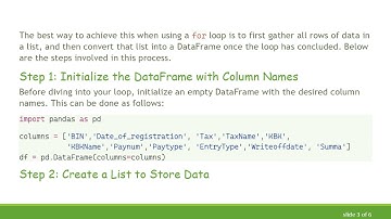 How to Create a DataFrame in a for Loop Using Pandas