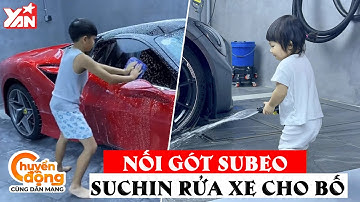 Suchin nối gót anh 2 Subeo rửa siêu xe cho bố: Cường Đô La “mát lòng mát dạ” khi có 2 con