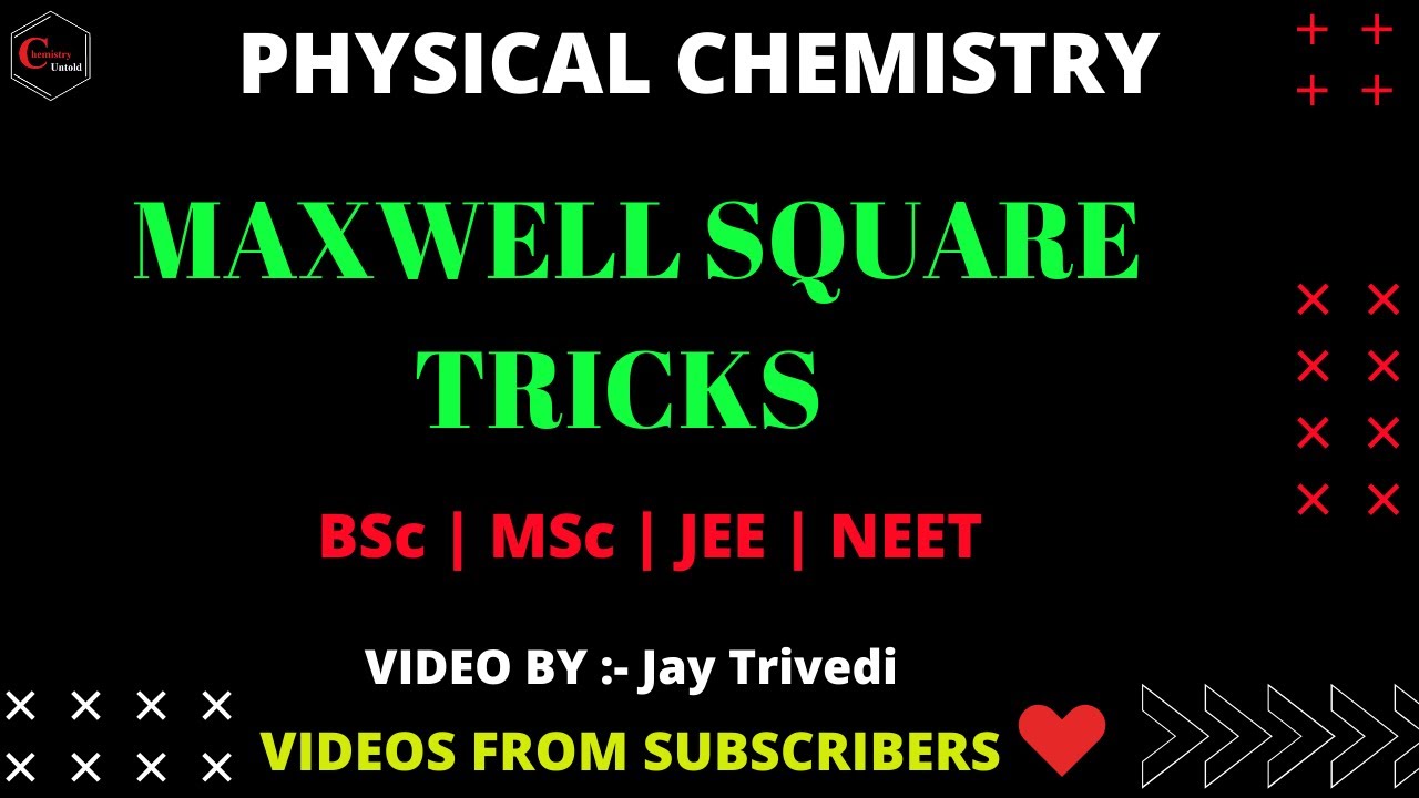MAXWELL SQUARE TRICKS || THERMODYNAMICS || CSIR-NET || IIT JAM || BY :- JAY TRIVEDI