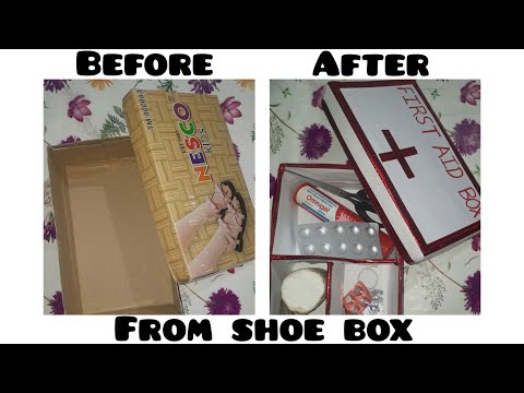 How to make First Aid Box from shoe box| Fitst Aid Box| First Aid kit| Best Out of waste