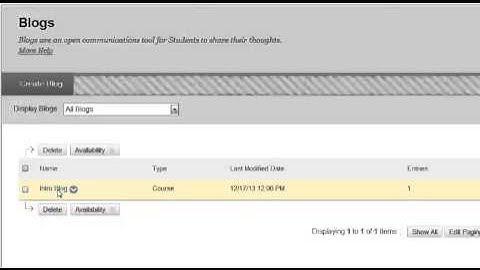 Blackboard 9.1.13: Edit a Blog Post