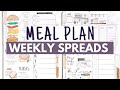 Bored of meal planning? Try THESE MEAL PLAN Weekly Spread Layouts for your Bullet Journal