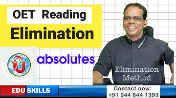 Edu Skills OET: Elimination - Absolute: Tips & Tricks:  Guidelines: Structure: OET made easy
