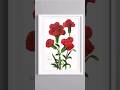 🔴 Incredible RED Carnations Easy Acrylic Painting Flowers #shorts