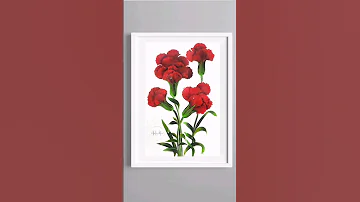 🔴 Incredible RED Carnations Easy Acrylic Painting Flowers #shorts