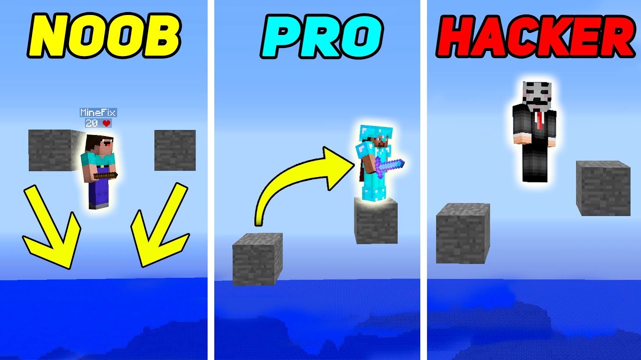 MINECRAFT - NOOB VS PRO VS HACKER: Epic Parkour in 