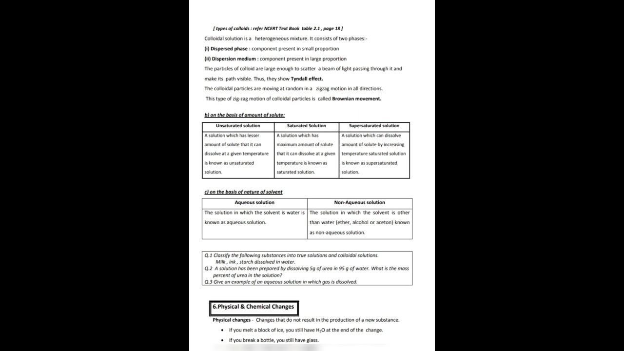 class 9 science notes| chapter 2 - Is matter around us pure | handwritten notes