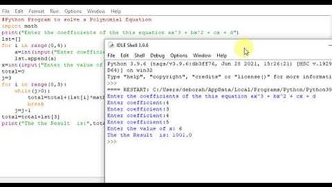 Python Program to solve a Polynomial Equation