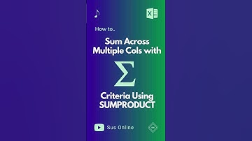 How to Sum Across Multiple Columns with Criteria Using Sumproduct Function in Excel?#excel #commerce