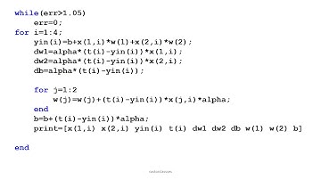 Matlab Simulation of Adaline Learning