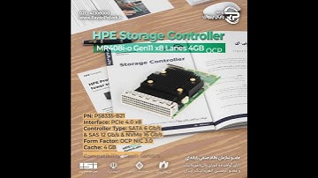 رید کنترلر HPE MR408i o G11 x8 Lanes 4GB Cache OCP SPDM Storage Controller با پارت نامبر P58335-B21