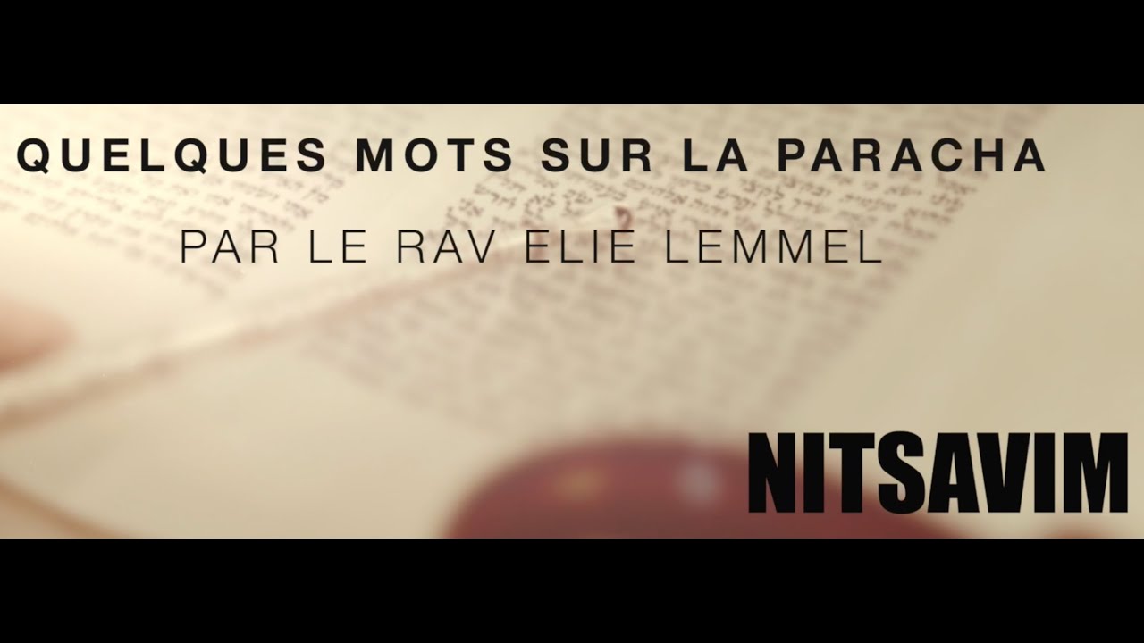 L'éternité d'Israël... Rav Elie Lemmel - Paracha Nitsavim