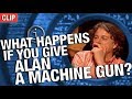 QI | What Happens If You Give Alan A Machine Gun?