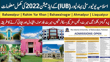 Islamia University of Bahwalpur IUB fall admissions 2022 Complete Details+ALL COMPUSES