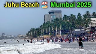 जह चपट क शनदर नजर Juhu Chowpatty Mumbai 2025 Juhu Chaupati 2025 Juhu Beach Mumbai