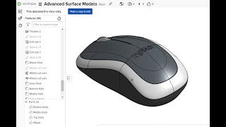Model Mouse in Onshape Part ONE