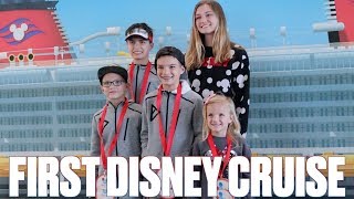 GETTING ON A DISNEY CRUISE SHIP FOR THE FIRST TIME | DISNEY DREAM CRUISE SHIP BALCONY ROOM TOUR