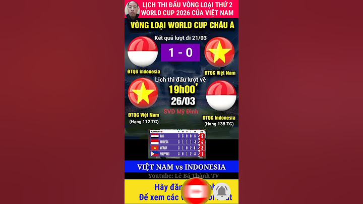 Việt Nam vs Indonesia l Lịch thi đấu lượt trận 4 vòng loại world cup 2026 #vietnam #indonesia