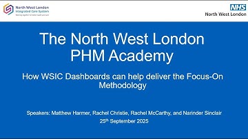 How WSIC Dashboards can help you deliver the Focus-On methodology (Session 1 - 25/Sept/2025)