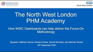 How WSIC Dashboards can help you deliver the Focus-On methodology Session 1 - 2025