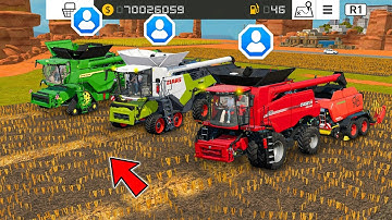 Wheat Harvest & Making Role Bales In Fs18 | Fs18 Multiplayer Gameplay | Timelapse