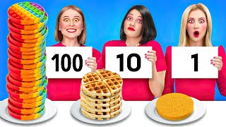 100 LAYERS CHALLENGE! || 100 Coats of Makeup, Things And Food by 123 Go! GENIUS