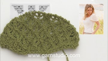 How to work after charts to the short puffed sleeve in DROPS 222-20