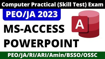 Computer Skill Test for PEO Exam 2023 Odisha || Osssc computer skill test practical exam