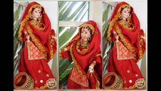 बिना सीले बनाए पंजाबी दुल्हन/Punjabi Bride Barbie Doll making/How to make Indian Punjabi Barbie doll