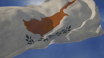 Waving flag and National Anthem of Cyprus
