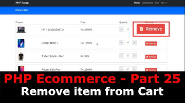 PHP Ecom Part 25: How to delete cart items in PHP MySql | Remove Item from shopping cart in php