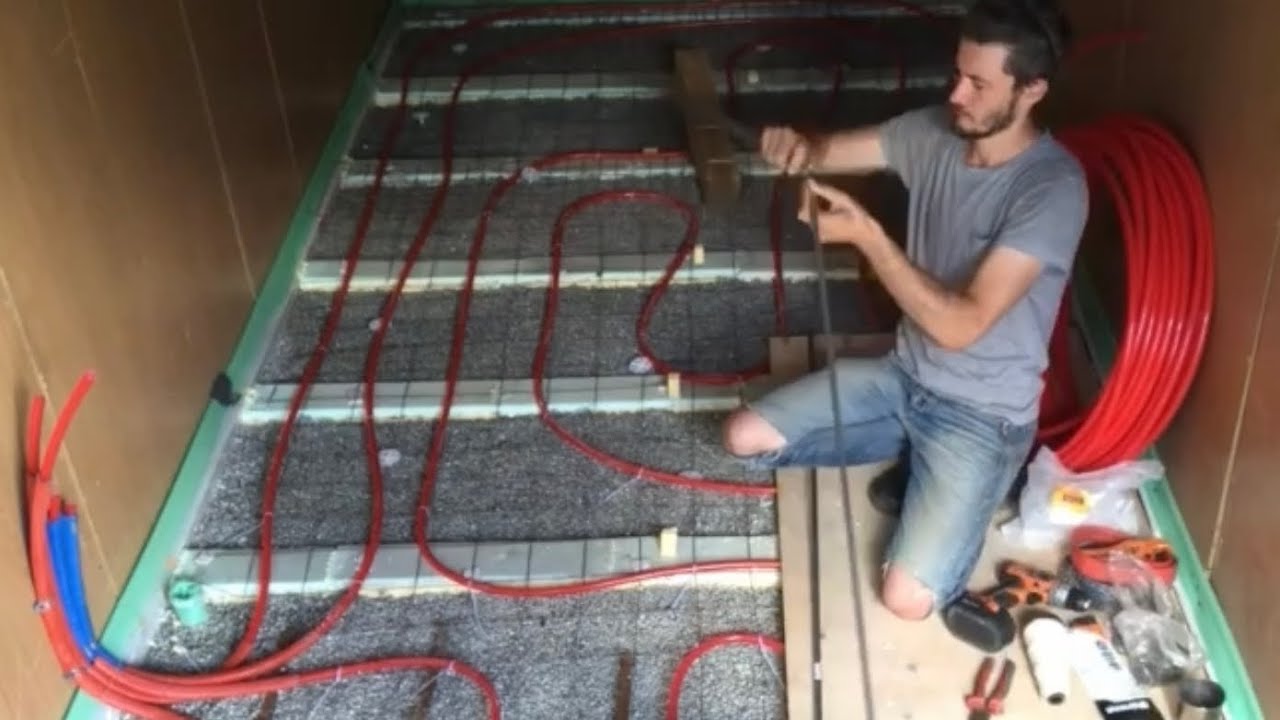 Полистирол и бетон. Полистиролбетон. Облегченная стяжка в бытовке с ...