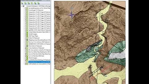 How do I collect contacts along a cross section in Global Mapper