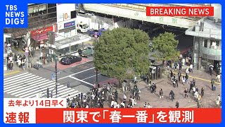 【速報】関東地方に春一番吹く　去年より2週間早い春の訪れ｜TBS NEWS DIG