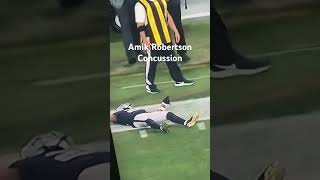 Amik Robertson Concussion Raiders vs. Jets SNF