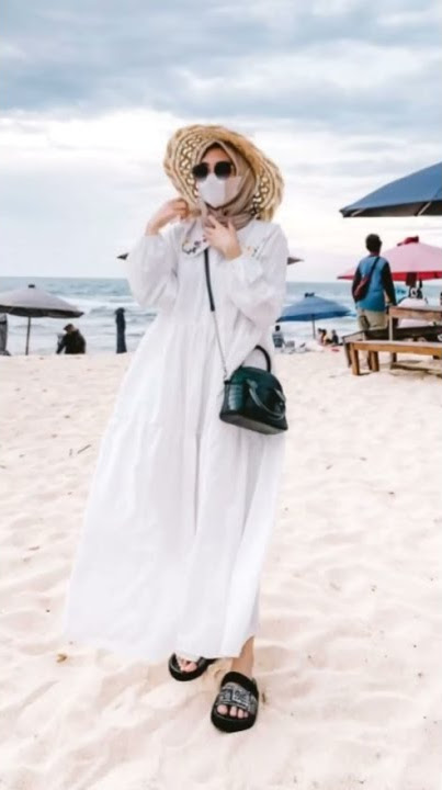rekomendasi ootd pantai dress putih | racun tiktokshop