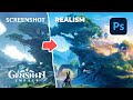 Превратил кадр из Геншина в реалистичный арт / Photoshop и Blender