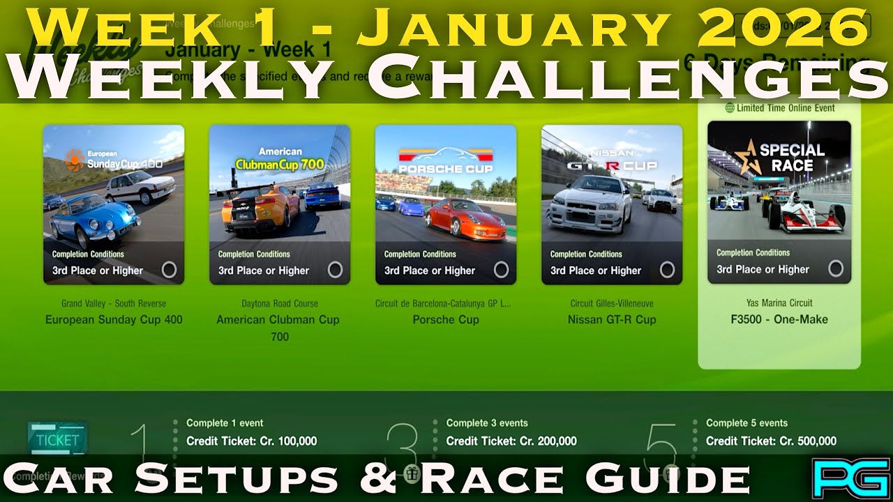 Gran Turismo 7 - Weekly Challenges Guide - January Week 1 2026