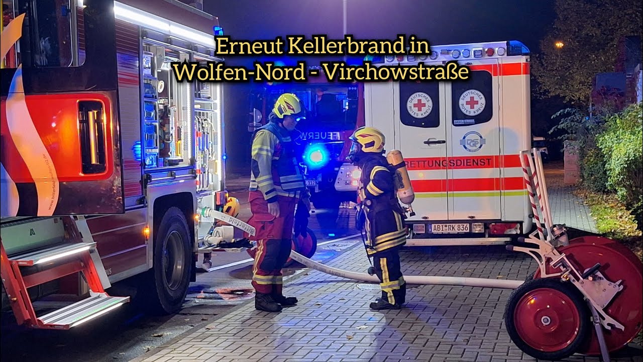 Zweiter Kellerbrand in Wolfen-Nord - Virchowstraße - 05.11.2023 - OF Wolfen im Einsatz - DEF