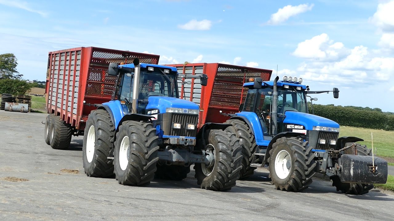 New Holland 8870 & 8970A in the field helping New Holland FX38 Forage Harvest | DK Agriculture