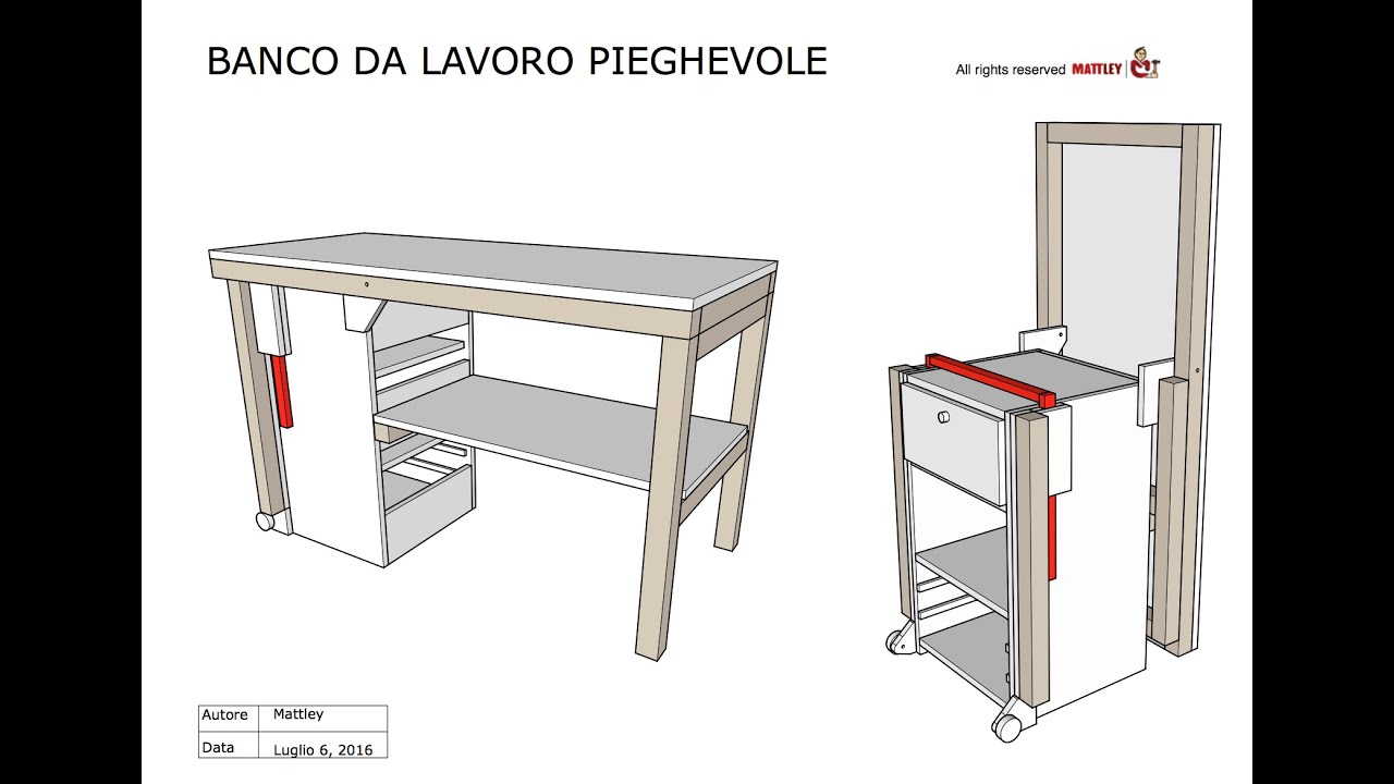 Fai da te progetto in pdf del banco da lavoro pieghevole youtube Progetto banco da lavoro