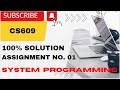 CS609 Assignment 1 2023 100% Correct Solution | CS609 Assignment 1 Solution