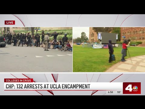 See aftermath of UCLA protest encampment in front of Royce Hall