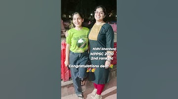 MPPSCtopper#2ndrank#nidhibhardwaj#mppsc2020#mppsc2020result#shortsvideo#shorts