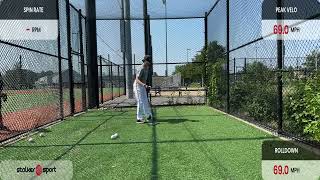 Aidan Brown hitting Tee exit velocity