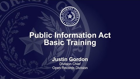 Public Information Act Training Video