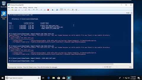 PrintNightmare POC Demonstration With Powershell. CVE-2021-34527
